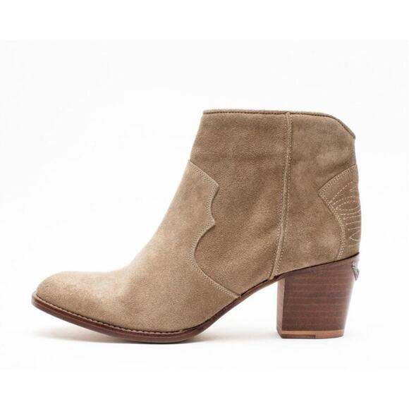 Zadig & Voltaire Molly Suede Ankle Boot Taupe Size 11 - Picture 1 of 6